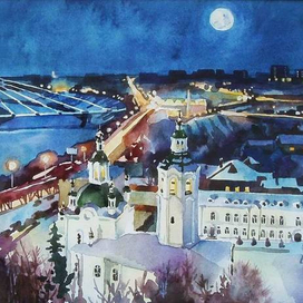 Тюмень, вид на мост Влюбленных