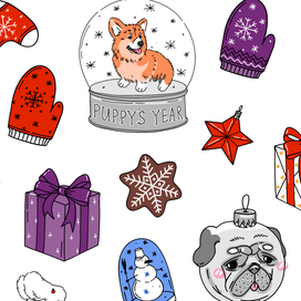 Новогодние наклейки