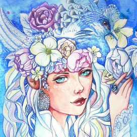 Девушка и птица