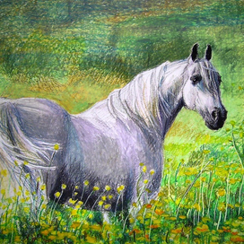 "далеко ускакала в поле молодая лошадь"