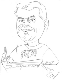 линейный рисунок - мой шаржевый автопортрет