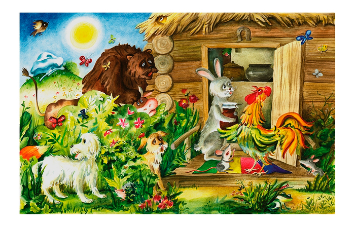 "Лиса и Заяц" журнальная иллюстрация