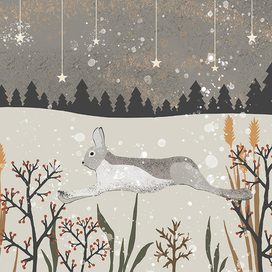 Зимний лес - зайцы
