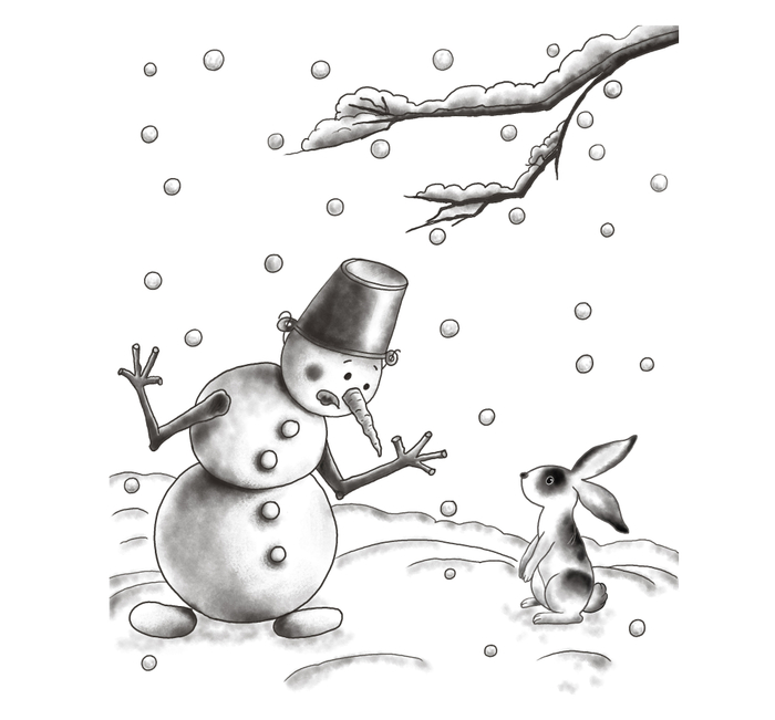 Snowman and rabbit