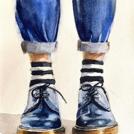 Ботинки. Акварель