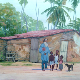 Толстой с бразильскими детьми