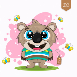 Милый мультяшный коала.