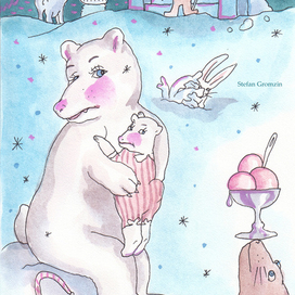 Северный Полюс. Ночь.  Проводы корабля.