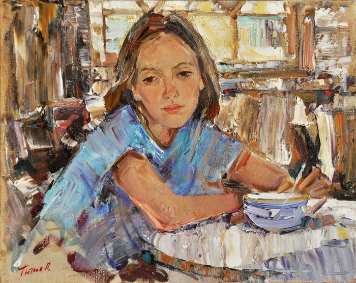 Катя на веранде