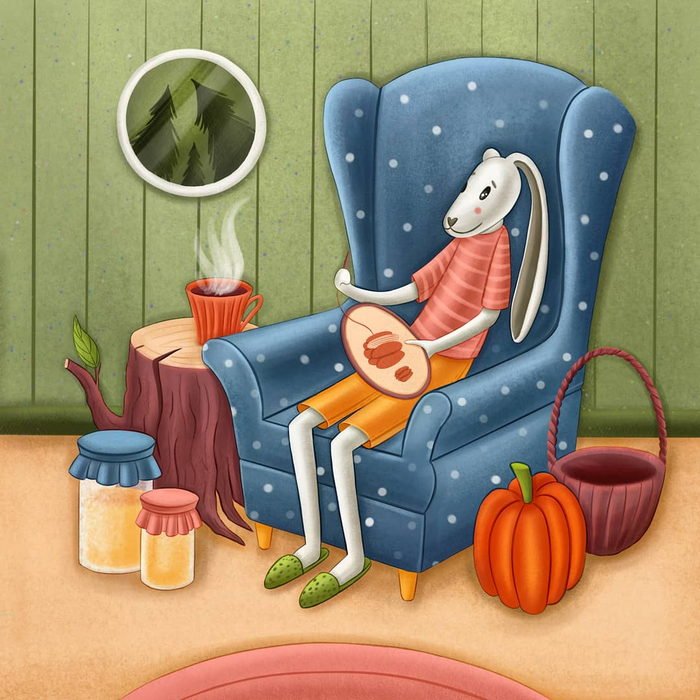 Заяц вышивальщик