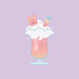 Cute cartoon milkshake in vector illustration