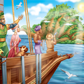 Иллюстрация к сказке "Синдбад-мореход"  