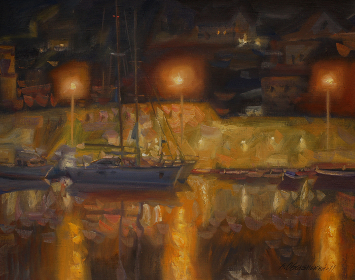 Ночные огни. Набережная старого Котора.