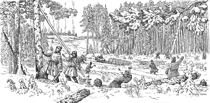 Хозработы в Тарском остроге.