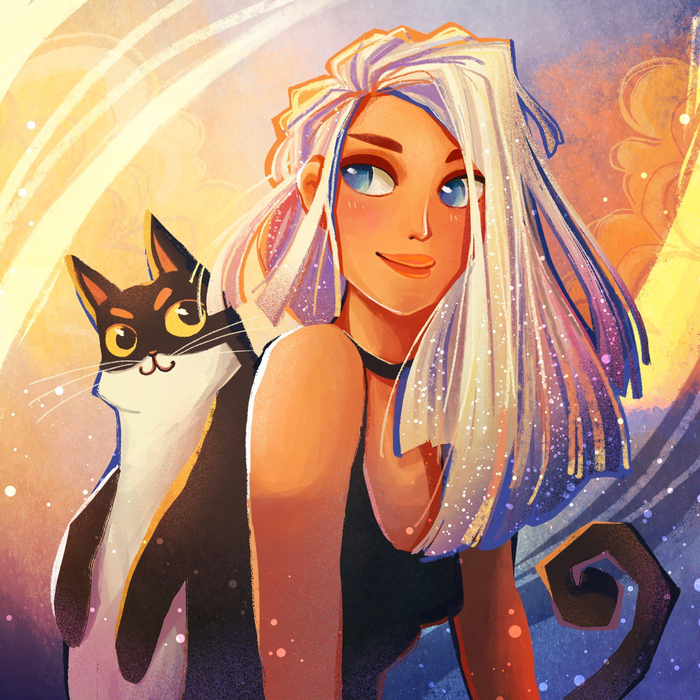 Девушка и кот