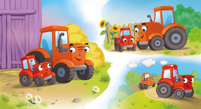 Приключения маленького трактора. для издательства Клевер