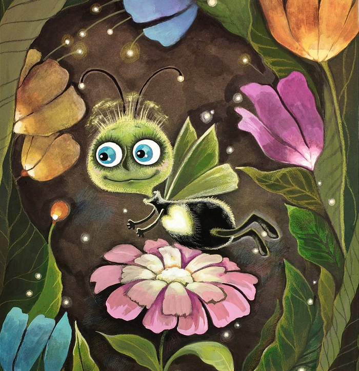 Эскиз афиши для сп-ля "Планета светлячков" Белгородский театр кукол