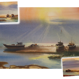 Мастер-класс по акварели.Рижский залив.