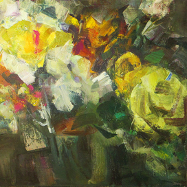 банка с цветами