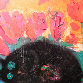 спрятался в тюльпанах