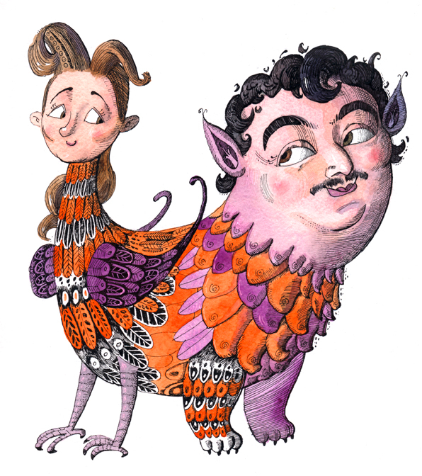 Дмитрий Быков, Ирина Лукьянова, "В мире животиков". Рисунок для обложки