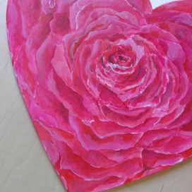 Картина "Роза" в форме сердца