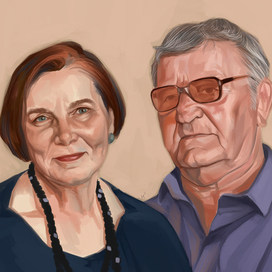 Портрет пожилой паре на юбилей совместной жизни
