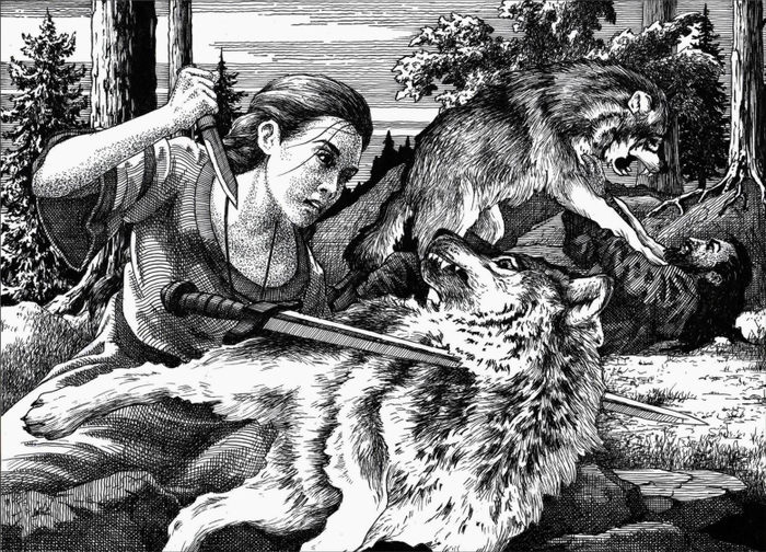 Схватка с волками