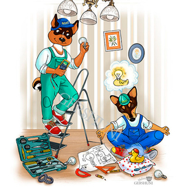 Иллюстрация для сайта.Corporate style. Branded character.