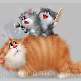 Кот с котятами