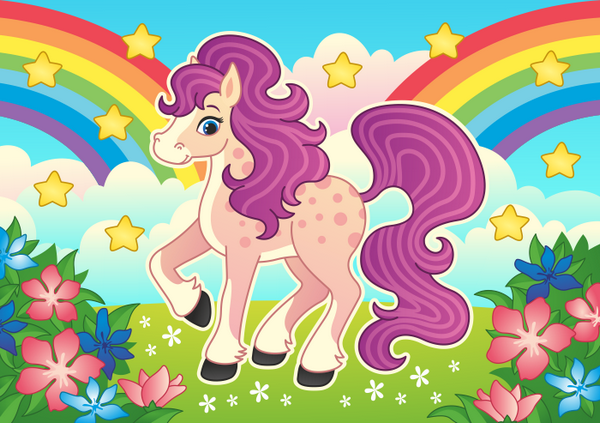 Пони. Аппликация со стразами