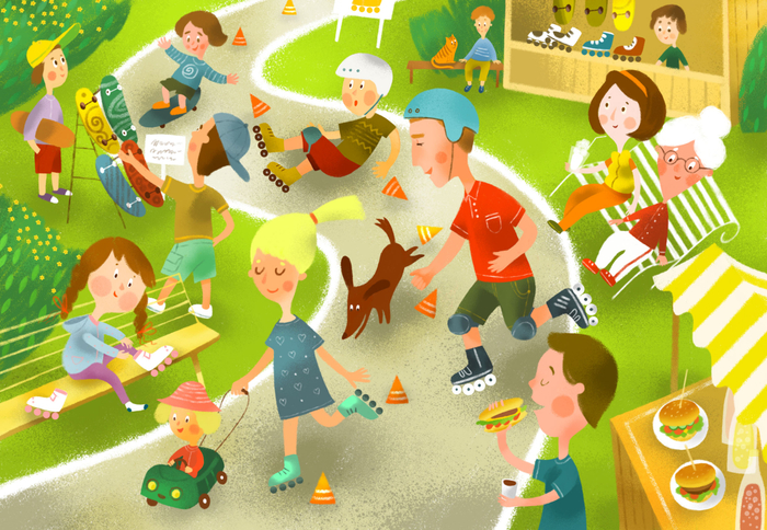 катание на роликах