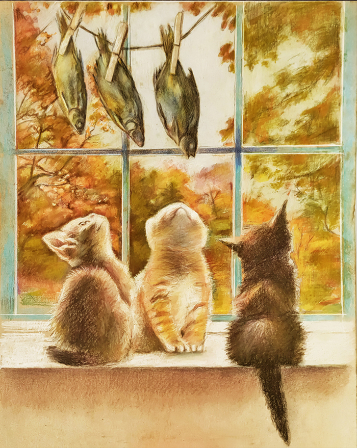 Кошки на окошке