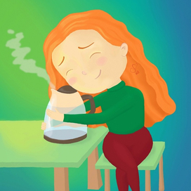 Девочка с чайником