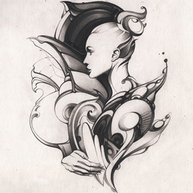 Фэшн иллюстрация с девушкой