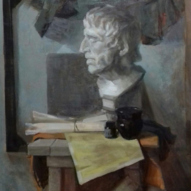 Натюрморт с гипсовой головой 