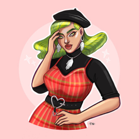 Девушка с зелеными волосами