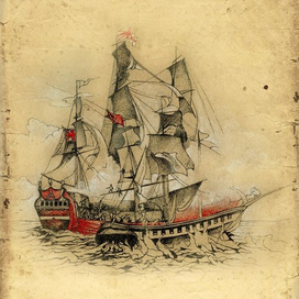 Иллюстрация к книге Р. Сабатини "Одиссея капитана Блада"