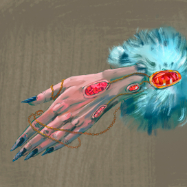 рука с самоцветами