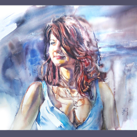 portrait of a girl 73х56 watercolor 