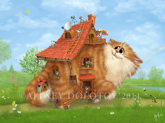 "Кот Тедж", ремейк старой картинки с "Котодомом" :))