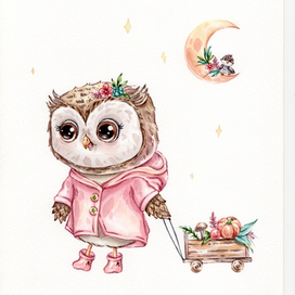 Совенок с осенним урожаем