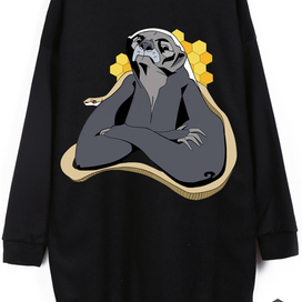 Принт для футболки.Медоед. Серия "Дикие"