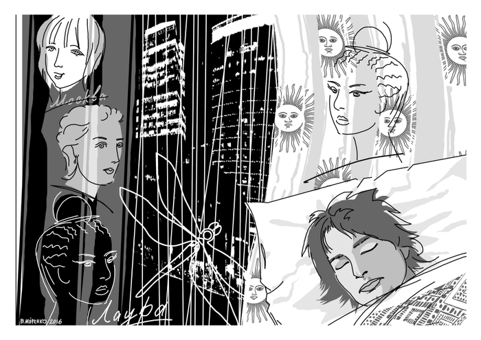 Иллюстрация к рассказу Андрея Ладоги "Дождливые сны Буэнос-Айреса". Журнал "ЭТАЖИ"