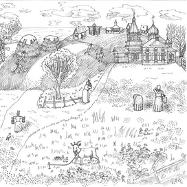 Панорама русской деревни