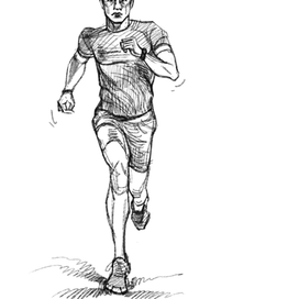 Набросок мужчины в беге 