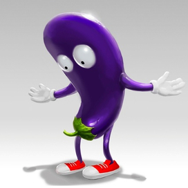 Баклажан в красных кедах