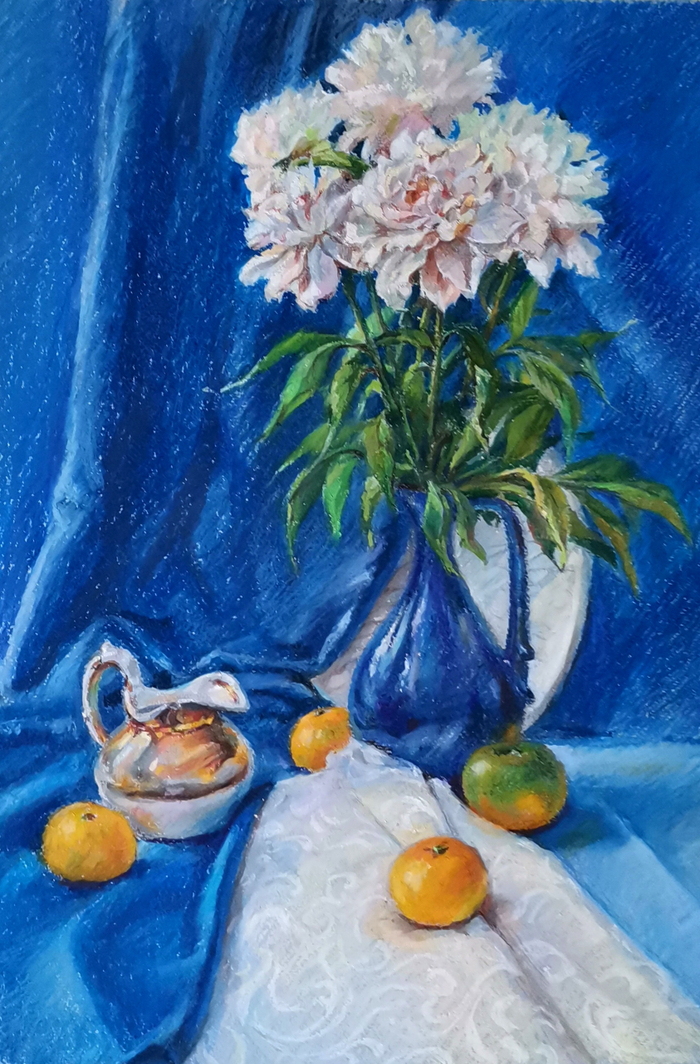 "Синий натюрморт с пионами" 