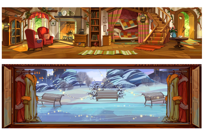 скетчи локаций