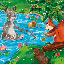 Иллюстрация к книге "Зайка-улыбайка" 🐰